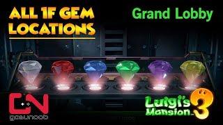 Luigi's Mansion 3 ALL 1F Gem Locations - Grand Lobby Gems