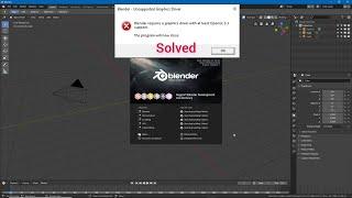 how to fix blender 2.93+ OpenGL 3.3 or Graphics card required in old pc/laptop  @hsktube