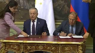 Церемония подписания Программы сотрудничества между МИД России  и МИД Таджикистана на 2022-2023 гг