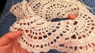 Ленточное КРУЖЕВО , круглая КОКЕТКА , вязание КРЮчКОМ , crochet for women ( В №  №389)