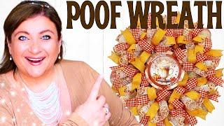 FALL POOF WREATH with Cruffles | 10 inch DECO MESH Pouf Method Tutorial