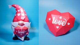 How to make a Valentines Gnome DIY Paper Gnomes for Valentines Decorations, SVG for Cricut Projects