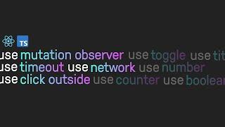  REACT HOOKS делаем хуки use click outside, use network, use mutation observer, use timeout