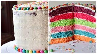 Rainbow cake recipe | with buttercream frosting | fluffy,soft and beautiful cake recipe |