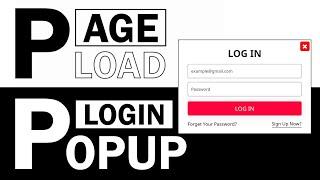 Automatic Show Login Popup After Page Load | HTML CSS & jQuery