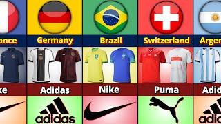 All Teams Kits With Brands FIFA World Cup Qatar 2022 || Nike, Adidas, Puma