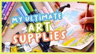 My Favourite Art Supplies and how I use them! Sketchbooks, gouache, neocolors etc!