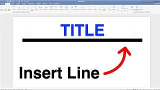 How To Underline Titles In Word