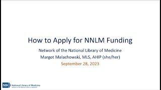 How to Apply for NNLM Funding. September 2023