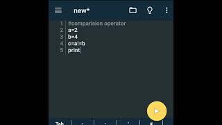 comparison operator in python