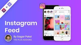 Instagram feed setup in Elementor using The Plus Addons for Elementor