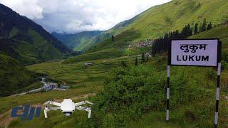 Beutiful Nepal, Amazing aerial view of Lukum Village