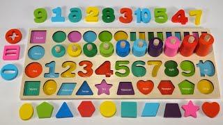 Toy Learning Video for Toddlers - Learn Shapes, Colors, Numbers with Montessori Puzzle!