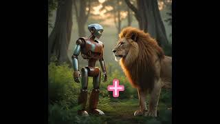 Robot and lion hybrid bionic picture #animals #2025shorts #ai #crocodile #