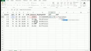 Northings and Eastings from Bearings and Distances