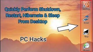 Shutdown, Restart, Sleep & Hibernate Directly From Desktop Shortcuts | TechGeek #1