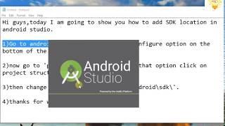 How to add SDK location in android studio