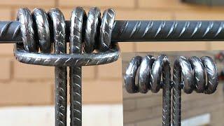 How to make a steel knot by Bending Rebar - Prusik Knot - Without HEATING - Metalworking Project