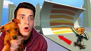 MY DOG JUMPS A MEGA RAMP! (Turbo Dismount)