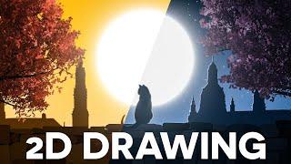 How to EASILY Draw 2D Landscapes in Photoshop ep. 06