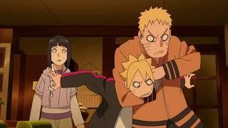 Boruto hits Naruto to check he's not a clone