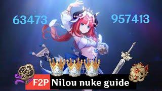 F2p Nilou 1 million | Triple crown Nilou | F2p Nilou Nuke Guide | Harbinger of Dawn | Genshin Impact