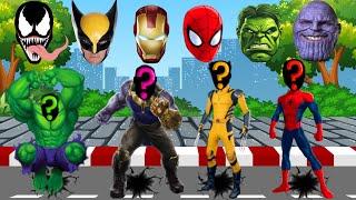 Wrong Heads Top Superheroes - AVENGERS vs Hulk, Batman, Thanos, Spiderman