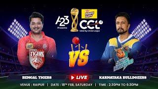 CCL 2023 LIVE - Bengal Tigers vs Karnataka Bulldozers | Match 1 #A23Rummy #HappyHappyCCL