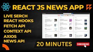 How to Build a News App with React | How to Create News App using React | Fetching API | News API