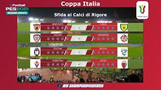 PES 2021 • Coppa Italia, Calci di Rigore • Ben vs Chi, Cagl vs Cre, Cro vs Bre, Fio vs Ascoli