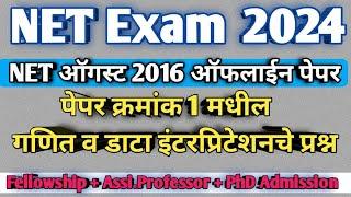 UGC NET august 2016 paper math qustions | ugc net old paper 2016 | net exam previous paper 2016