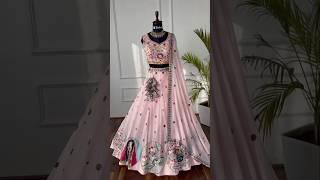 Light Pink color Mirror Embroidery work Designer Lehenga choli for Wedding Function #lehengas