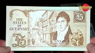 Банкноты Гернси. Гернсийский фунт. Неизвестная Европа. Guernsey pound . Две серии. Банкноты мира.