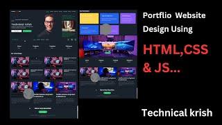 Responsive Portfolio Website Design using HTML CSS and JavaScript.