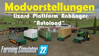 LS22 Modvorstellung - Lizard Plattform Anhänger, Autoload Ballenwagen / Farming Simulator 22