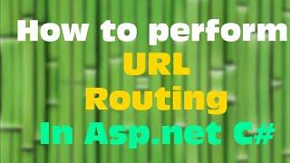 URL routing in Asp.net C#