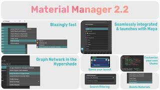 Material Manager FREE Update v2.2 for Autodesk Maya