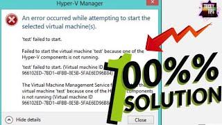 Failed to start the virtual machine because one of the hyper-v components is not running win server