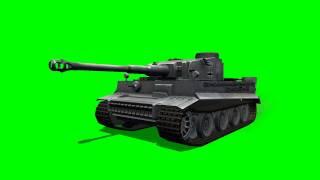 Tiger 1 Tank in Drive 1 - free green screen - free use