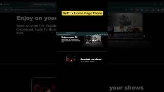 Netflix Home Page clone (Html + Css) Source code in description ️ #coding #shorts