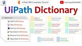 UiPath Dictionary| Dictionary Complete Tutorial in UiPath | UiPathRPA