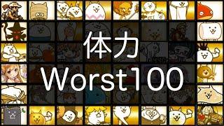 【私の体力低すぎ…?】体力が低い味方キャラWorst100【にゃんこ大戦争】v13.5