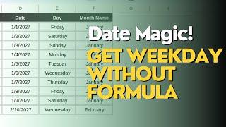 How do I get only weekday dates in Excel? | Google Sheet