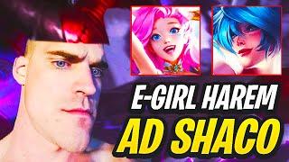 AD SHACO WITH 2 E-GIRLS IS OP | Challenger AD Shaco