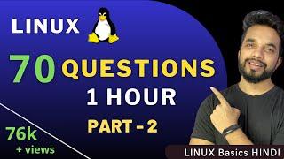 PART 2 | 70 Linux Questions for Job Interview Preparation in Hindi in 60 min with Answer | Linux QnA