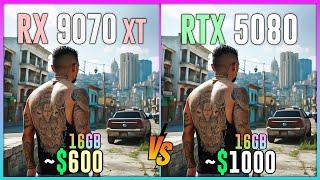 RX 9070 XT vs RTX 5080 - Test in 16 Games