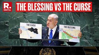 Netanyahu Quotes Bible, Shows World The Line Separating The Arc of The Blessing vs The Curse