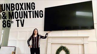 Unboxing LG UHD 86” TV & Mounting with Sanus Advanced Tilt Wall Mount