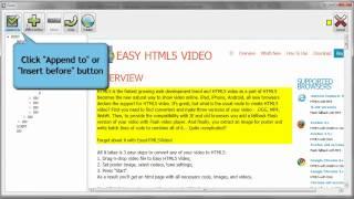 Easy HTML5 Video Tutorial: "Insert to Page" wizard