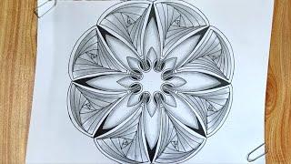 Pattern 584|Zentangle art|Zendoodle art|Floral pattern|Geometric art|Doodle art|Easy art|Tutorialart